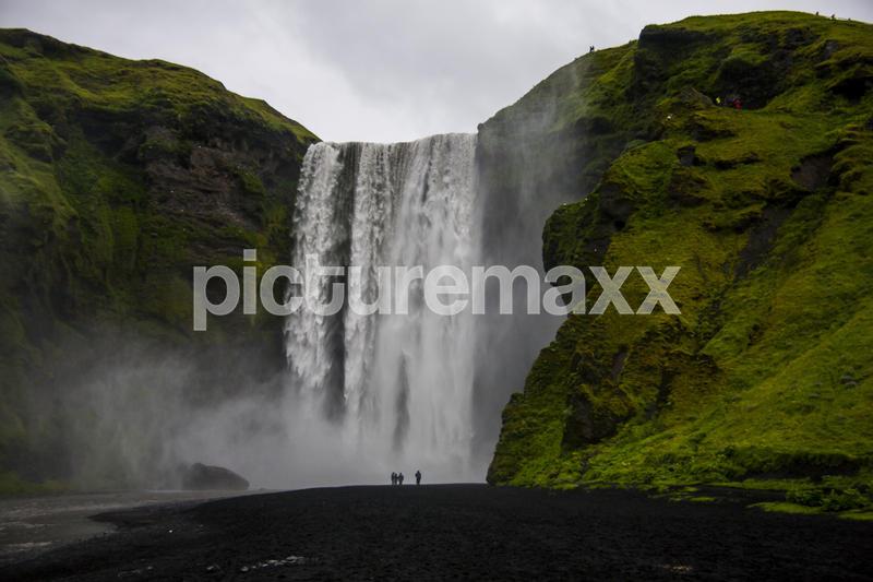 Summer landscape in Skogafoss waterfall, Southern Iceland, Europe.