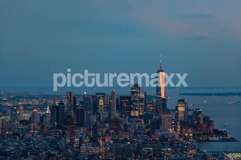 Die Skyline von New York City, USA.