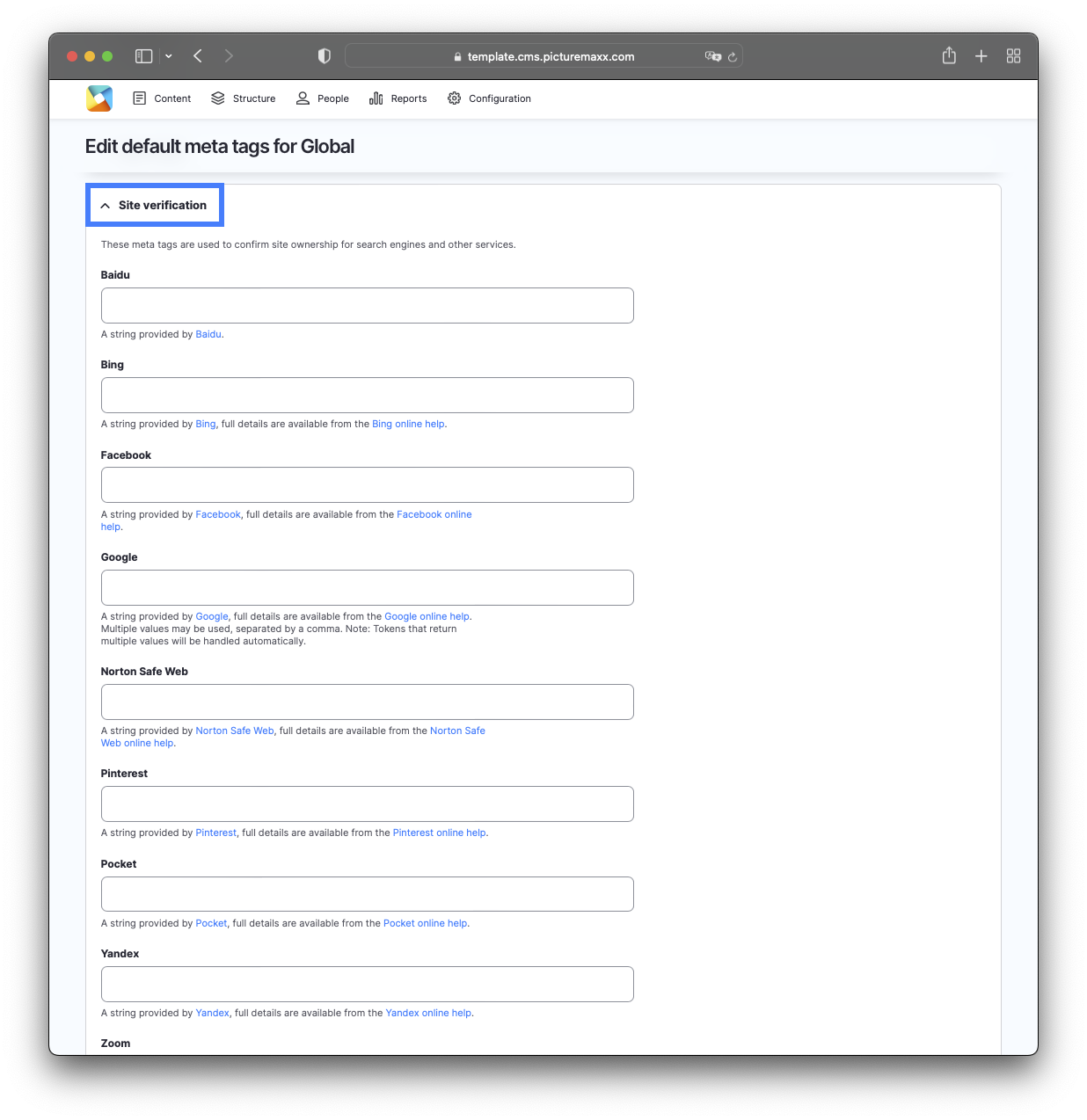 Site verification