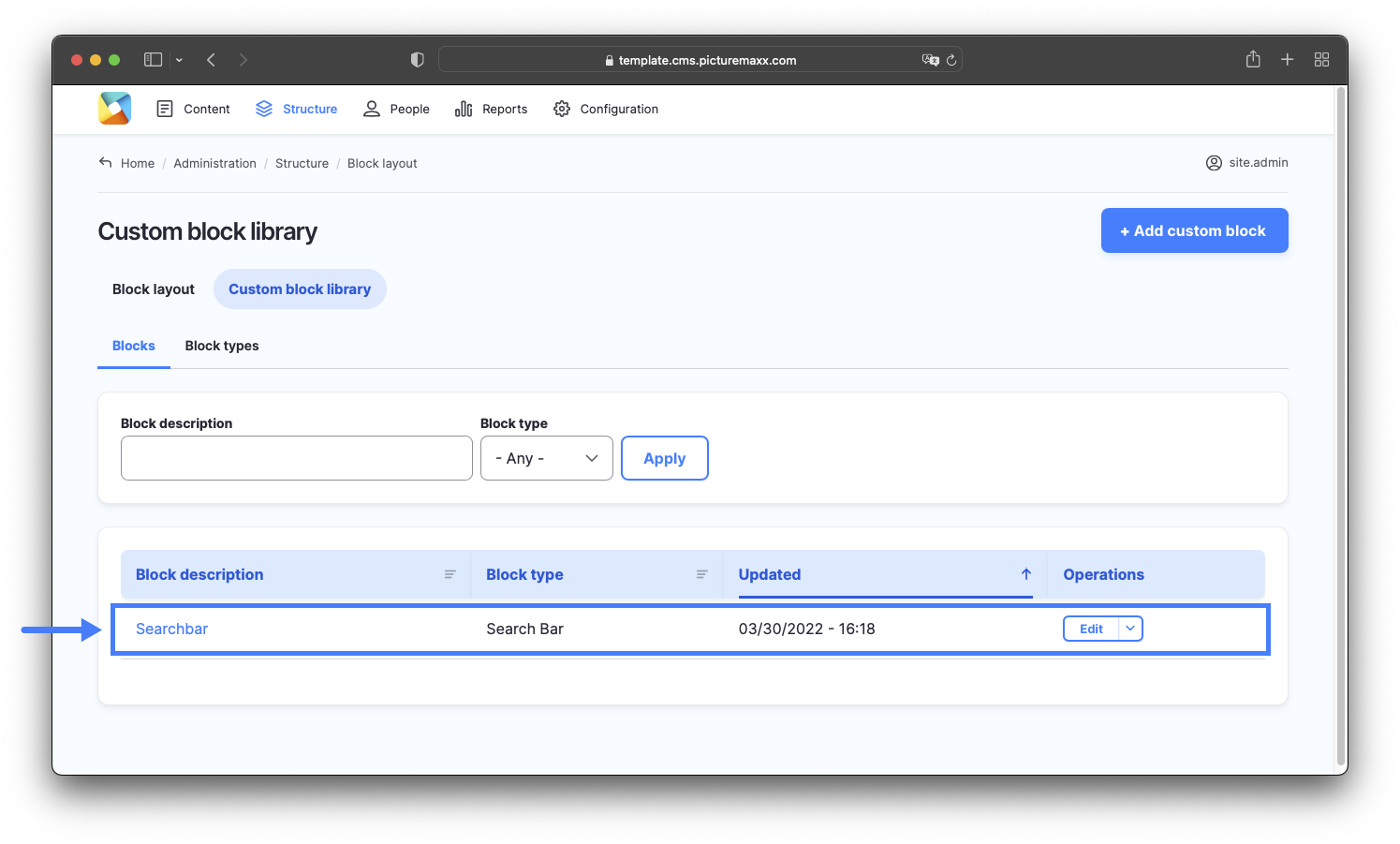 Custom Block Library