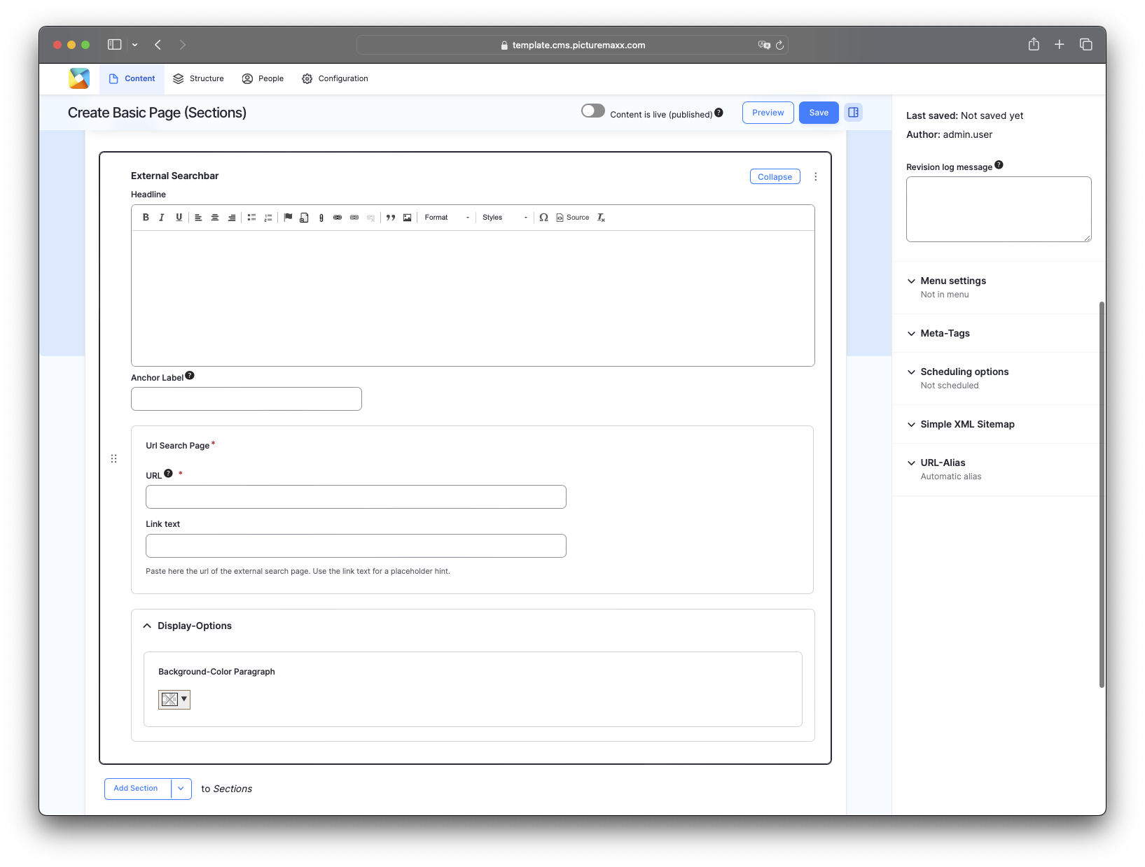 External Searchbar Setup