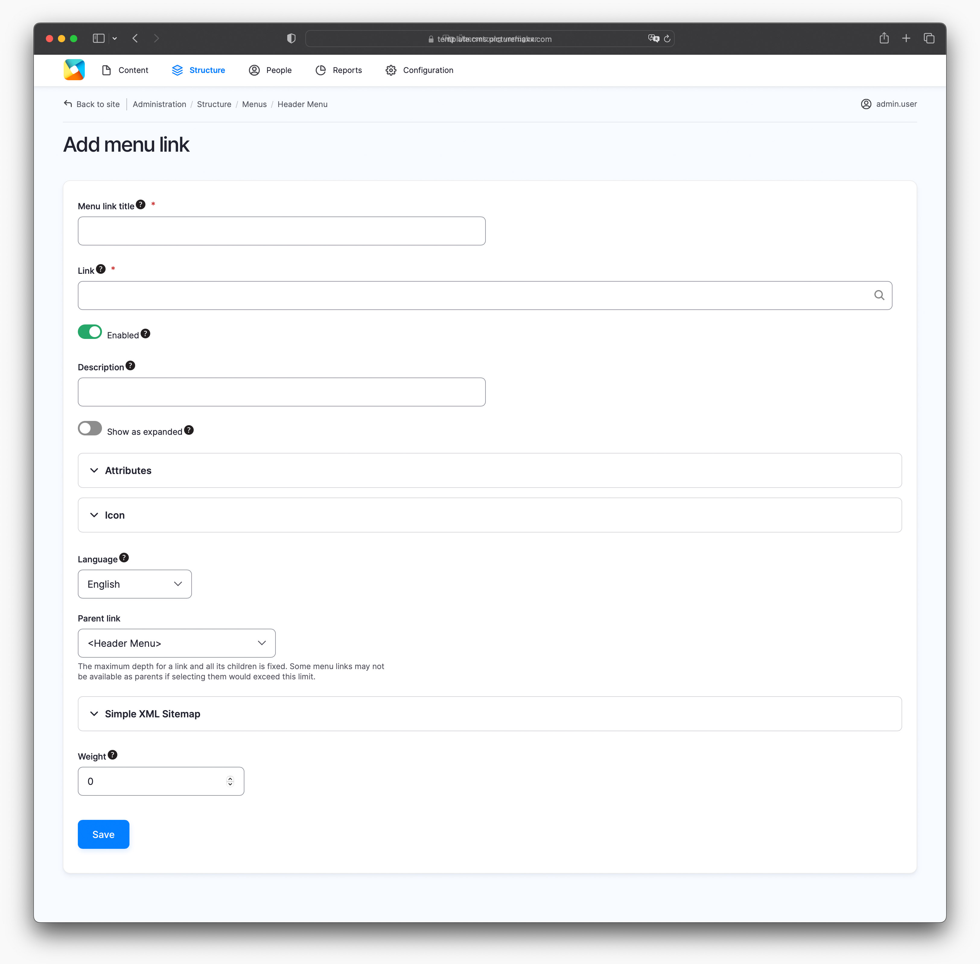 Add link to header menu