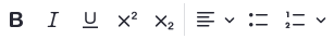 Screenshot of the text formatting options in the text editor
