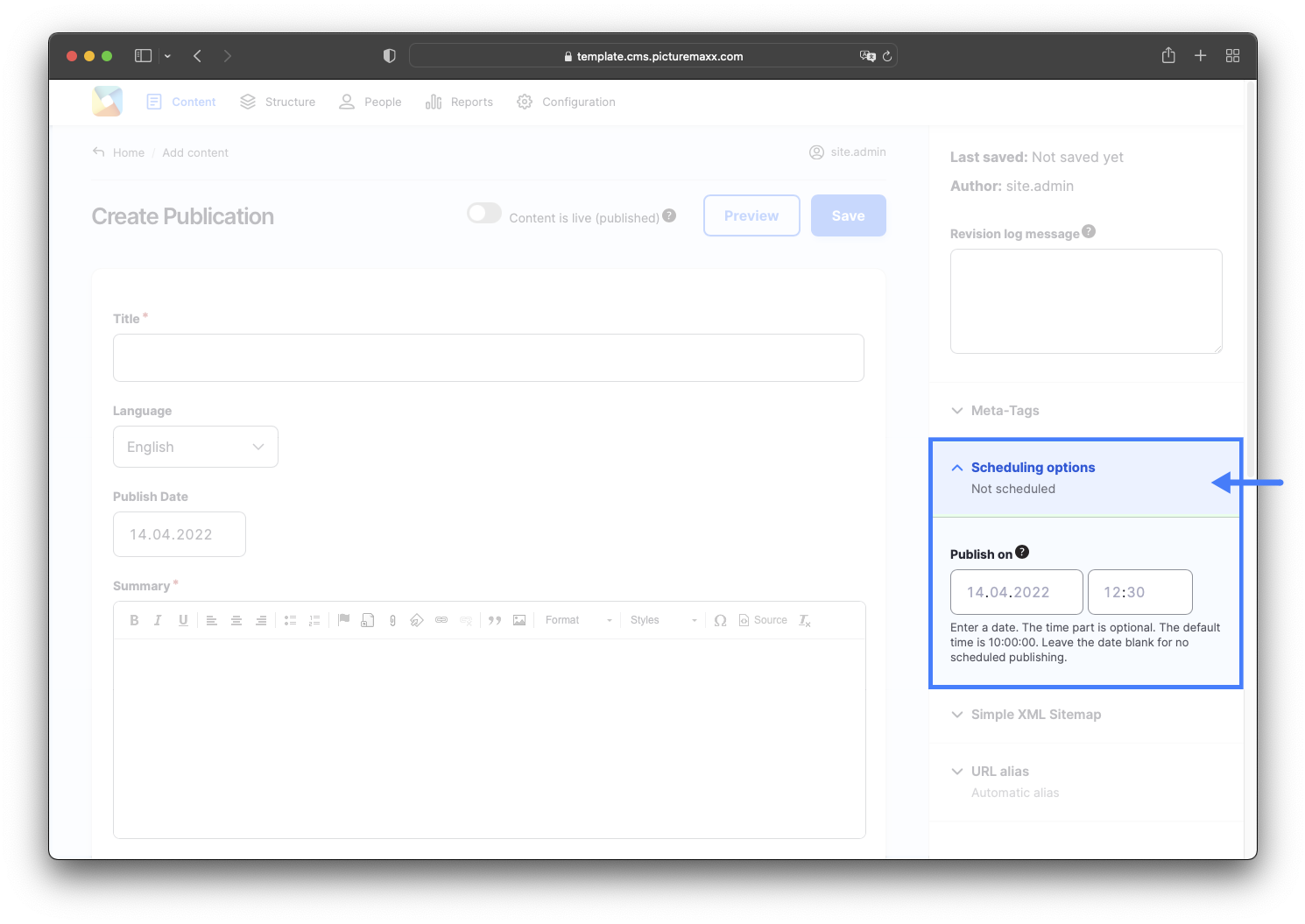 Scheduling Options