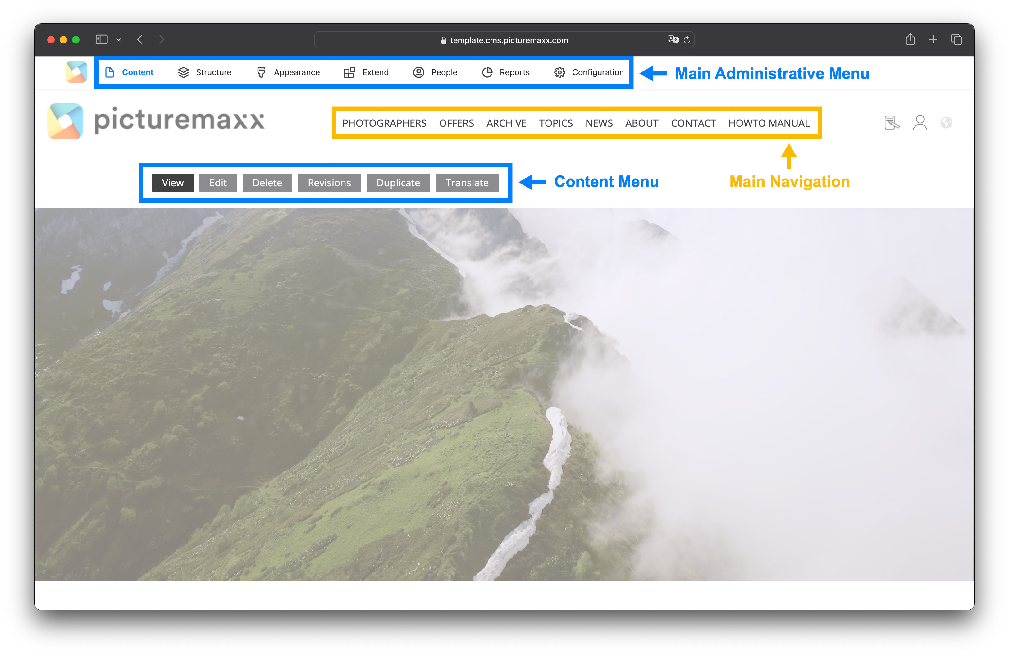 CMS Menus