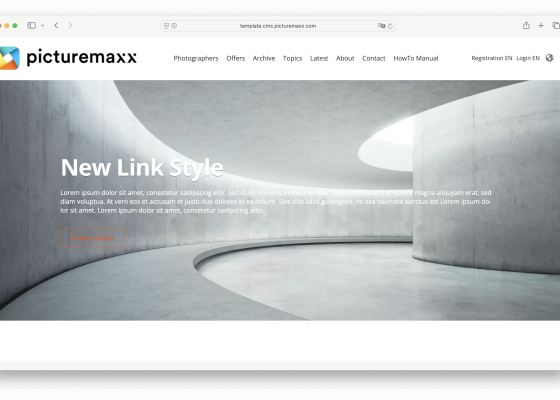 Screenshot of the picturemaxx Drupal demo page.